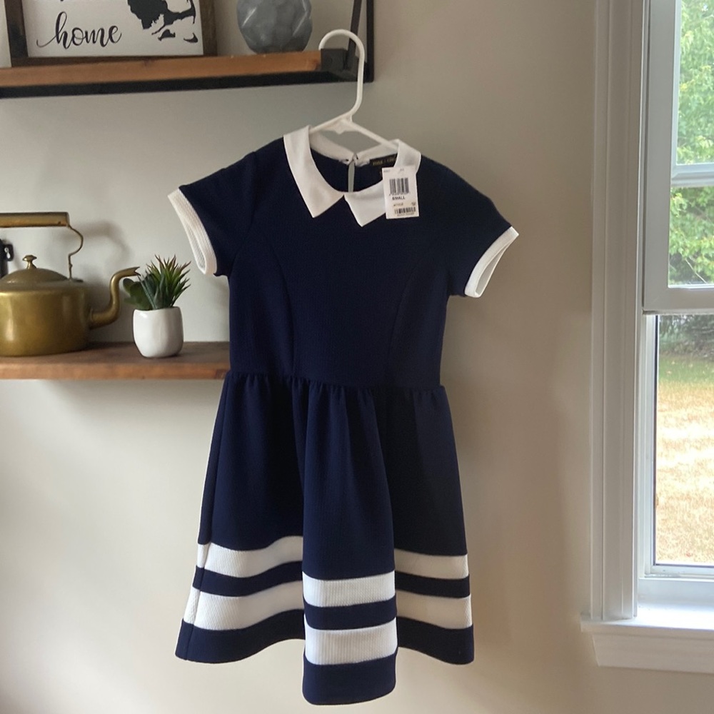 Max + Riley size small girls dress! Navy blue!